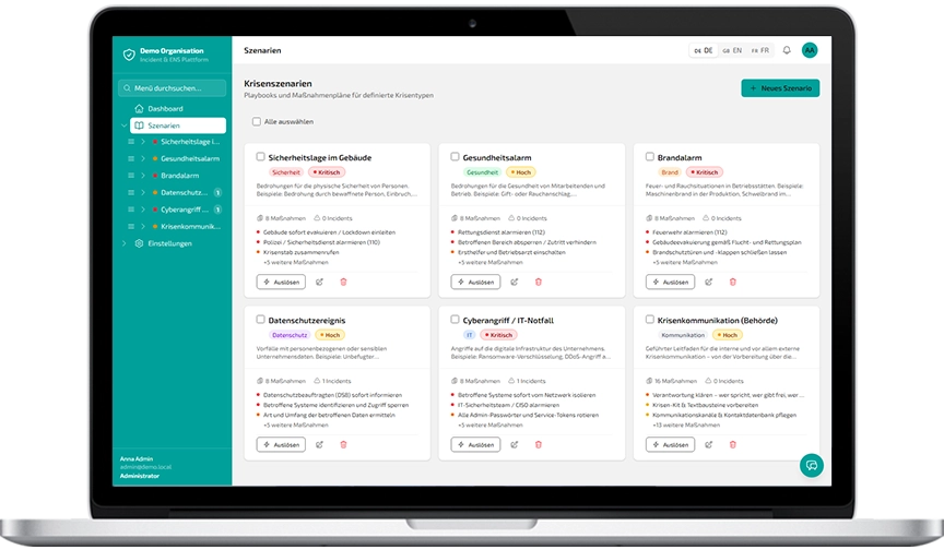 LageControl+ Krisenmanagement-Software im Einsatz